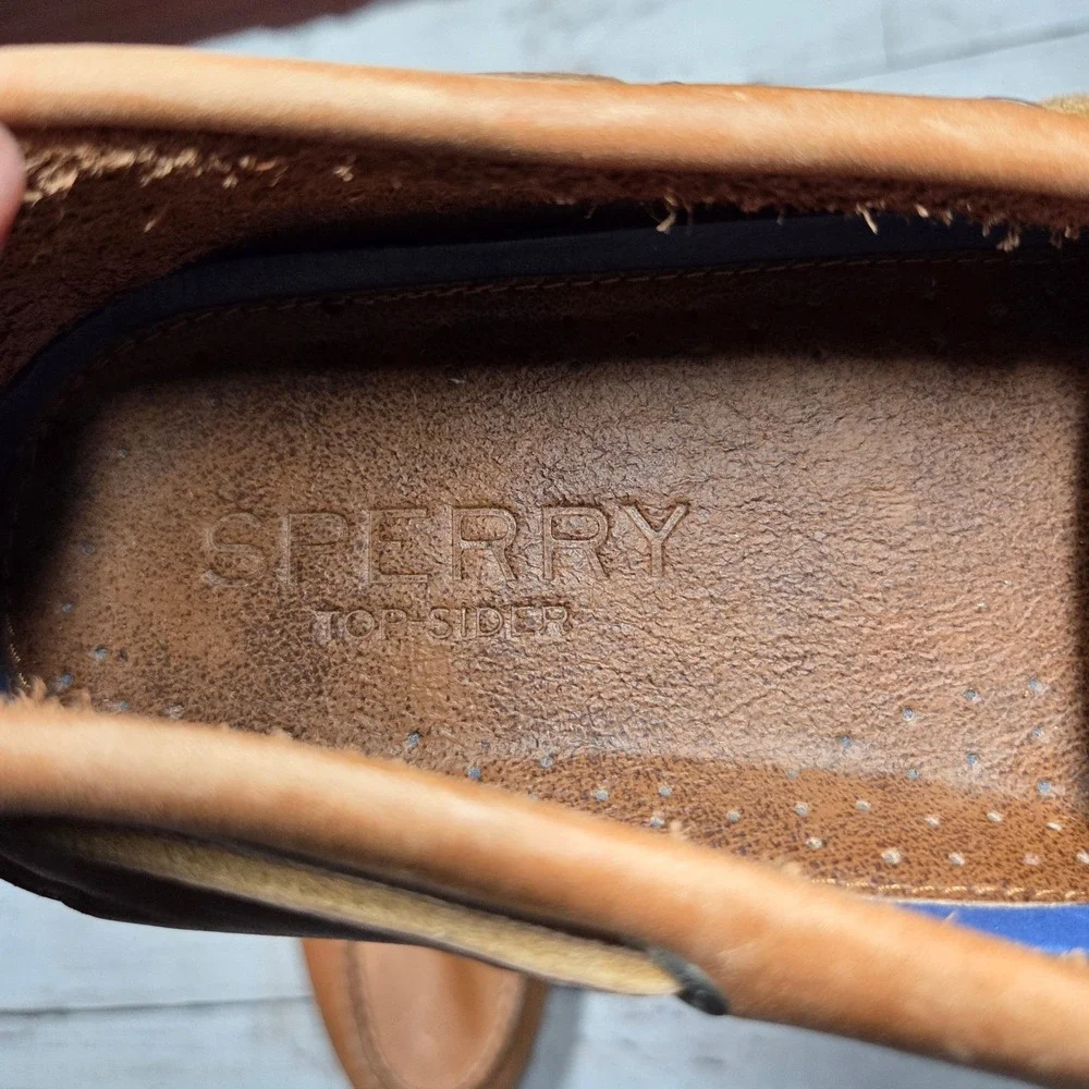 Sperry Top-Sider Authentic Original Boat Shoe Mens 12M Tan Leather Moc-Toe